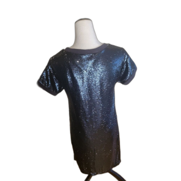 Anthropologie Moulinette Soeurs Sequin Blue Dress Size XS Oversized - Picture 3 of 8